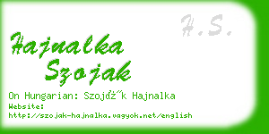 hajnalka szojak business card